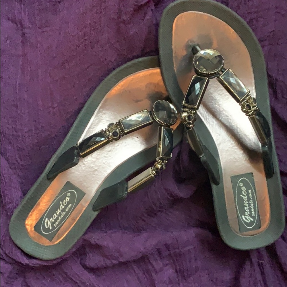 Beautiful beaded flip flop sandals